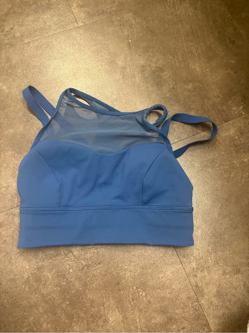lululemon athletica Blue Mesh-Panel Crop Top